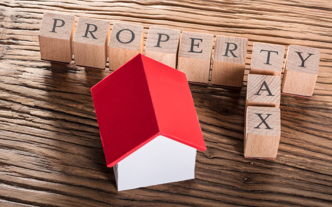 "Property Tax" spelled out in blocks