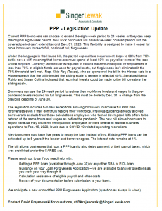 PPP Legislation Update
