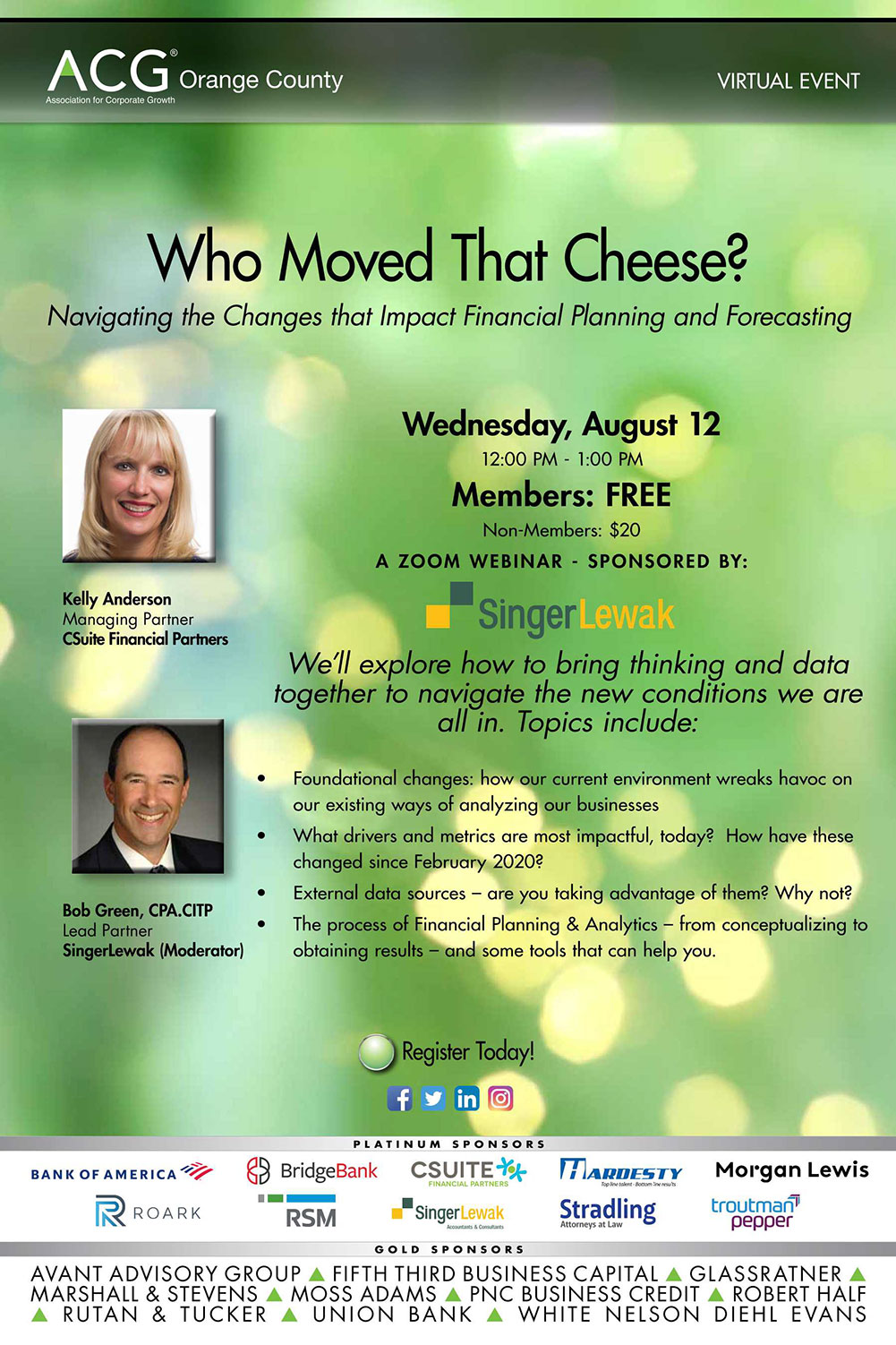 Poster for "Who Moved That Cheese" Zoom Webinar Sponsored by SingerLewak