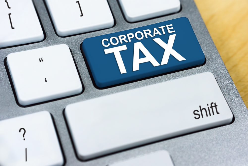Corporate Tax Button on Keyboard