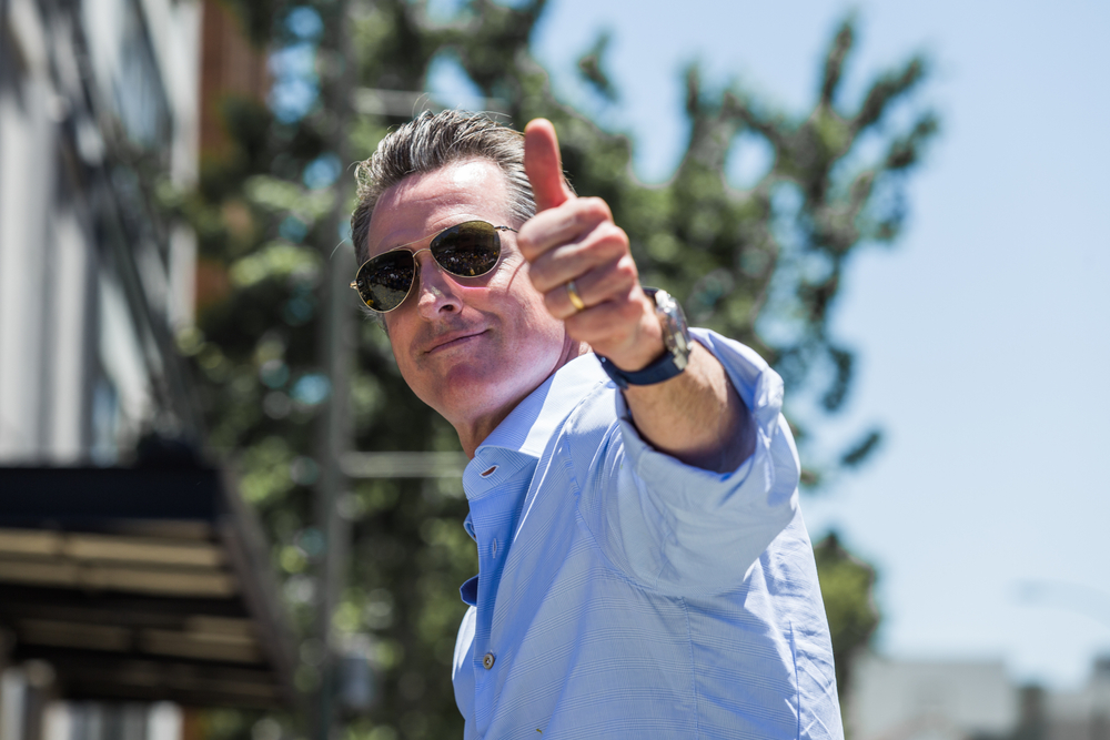 California Governor Gavin Newsom Giving a Thumbs Up